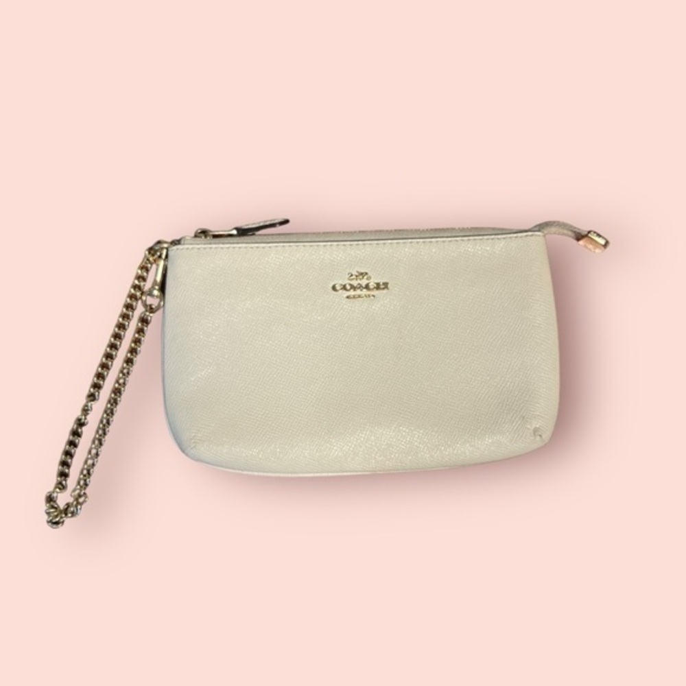 COACH F73044 Cream Cardholder Wristlet